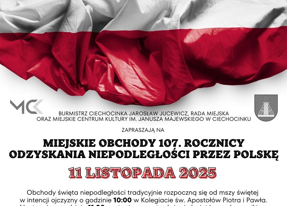 Miejskie Obchody 107. Rocznicy Odzyskania Niepodległości przez Polskę