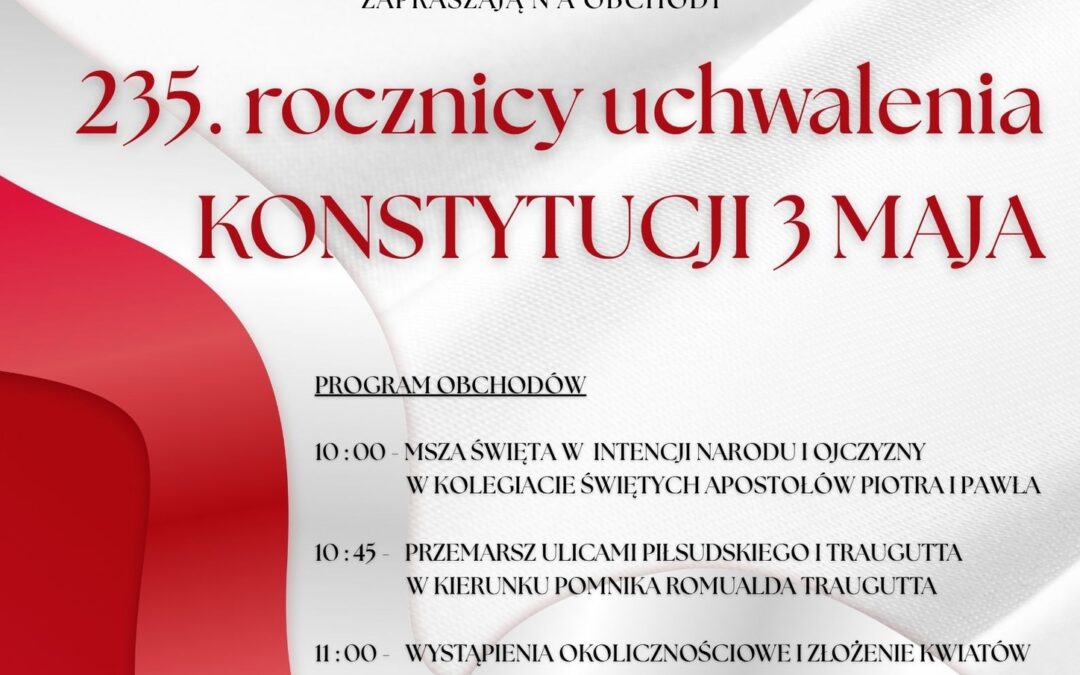Obchody 235. rocznicy uchwalenia Konstytucja 3 Maja