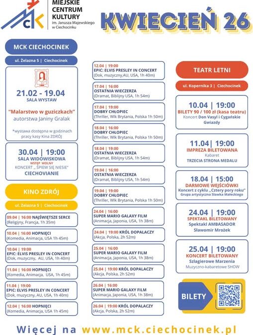 Kulturalny rozkład jazdy na kwiecień