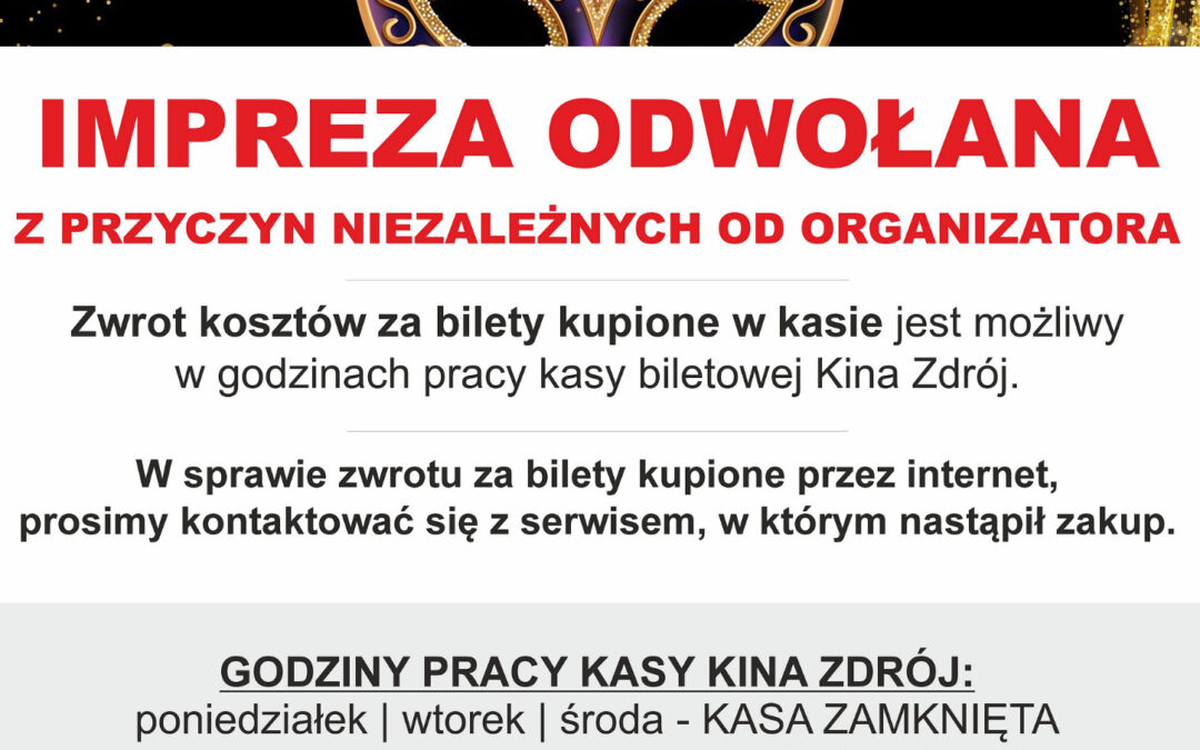 Zemsta Nietoperza – IMPREZA ODWOŁANA